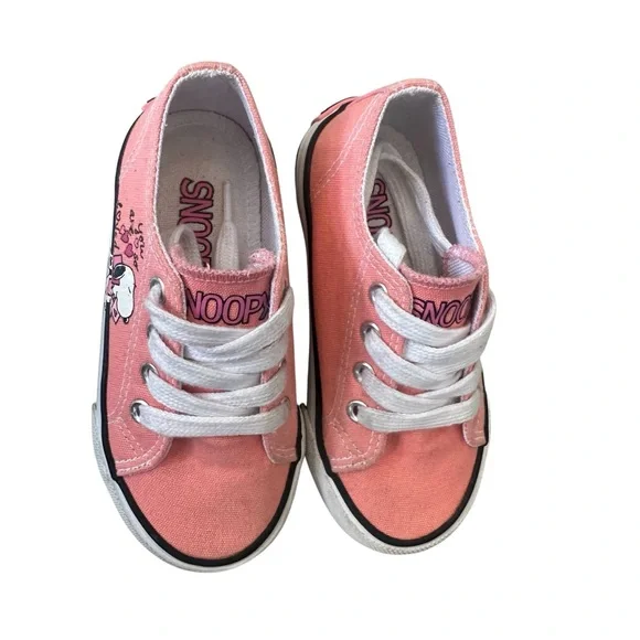 Peanuts Low Top Kids Canvas Shoes Pink Girls Size 8 Excellent User Condition EU - Picture 2 of 5